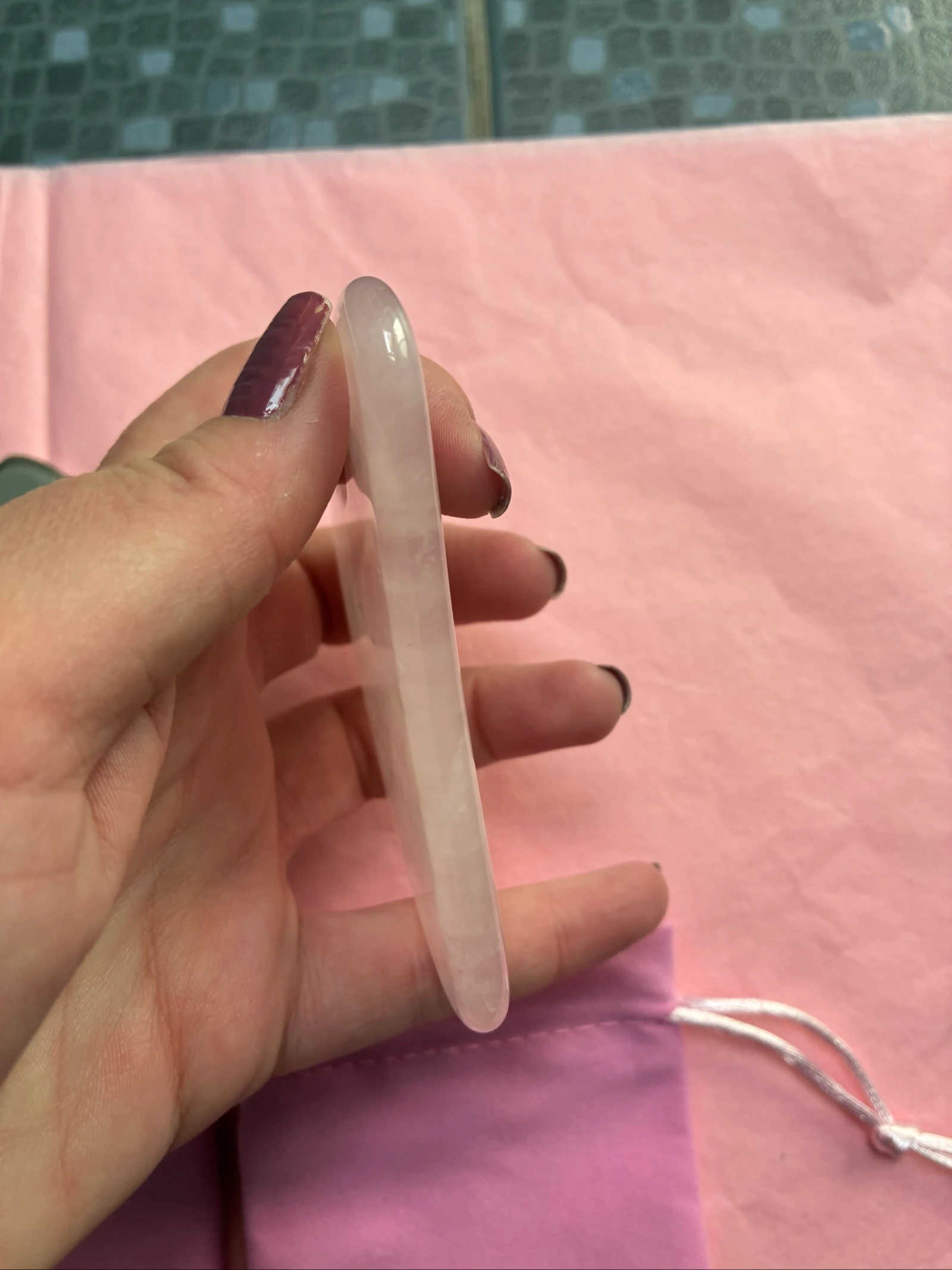 Gua Sha piedra de jade rosa – photo 4